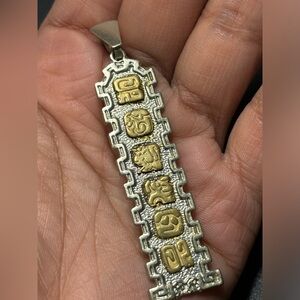 18K gold vermeil Oro Maya on Sterling Silver Pendant